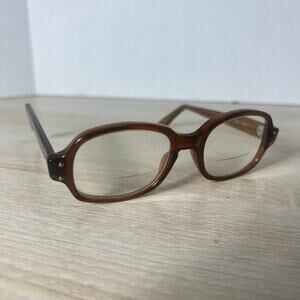 Vintage USS & Romco 4 - 5 1/4 RO 46-18 Eyeglasses Full Rim Frames Brown